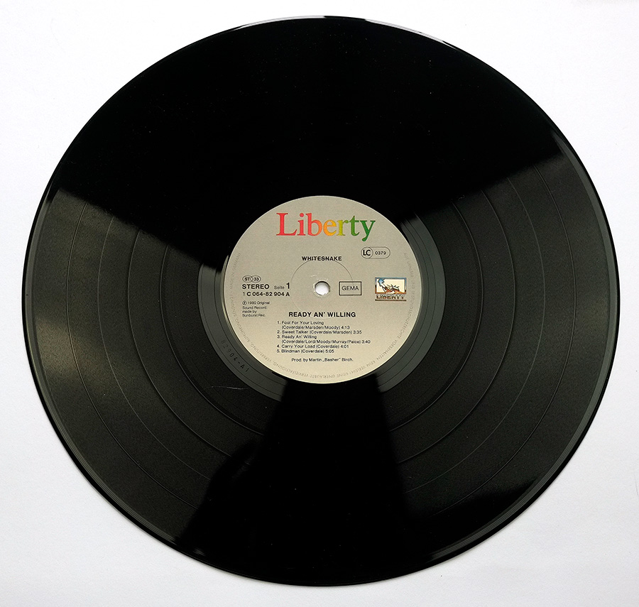 Photo of 12" LP Record Side One WHITESNAKE - Ready and Willing (Germany)  Vinyl Record Gallery https://vinyl-records.nl//